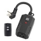 BN-LINK Outdoor Remote Control Outlet Plug Black, Indoor Wireless Outlet Switch Weatherproof Heavy Duty 15A 3-Prong 6-inch Cord 100Ft Range