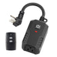 BN-LINK Outdoor Remote Control Outlet Plug Black, Indoor Wireless Outlet Switch Weatherproof Heavy Duty 15A 3-Prong 6-inch Cord 100Ft Range