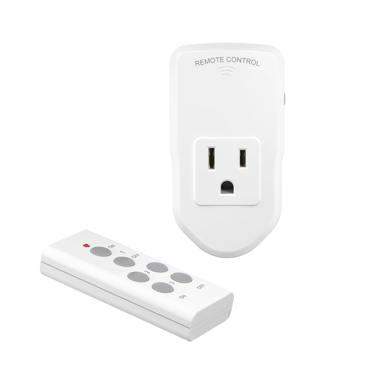 BN-LINK Wireless Remote Control Outlet Electrical Switch for Lights, Fans, Small Appliance, 100ft Long Range White 10A/1200W, 1 Remote + 1 Outlet