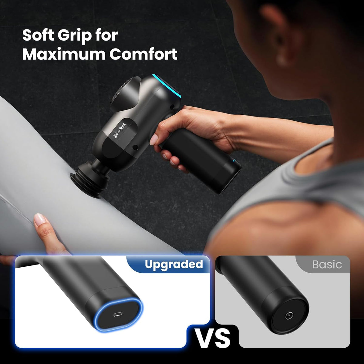 BOB AND BRAD C2 Massage Gun, Deep Tissue Percussion Massager Gun, Muscle Massager with 5 Speeds and 5 Heads