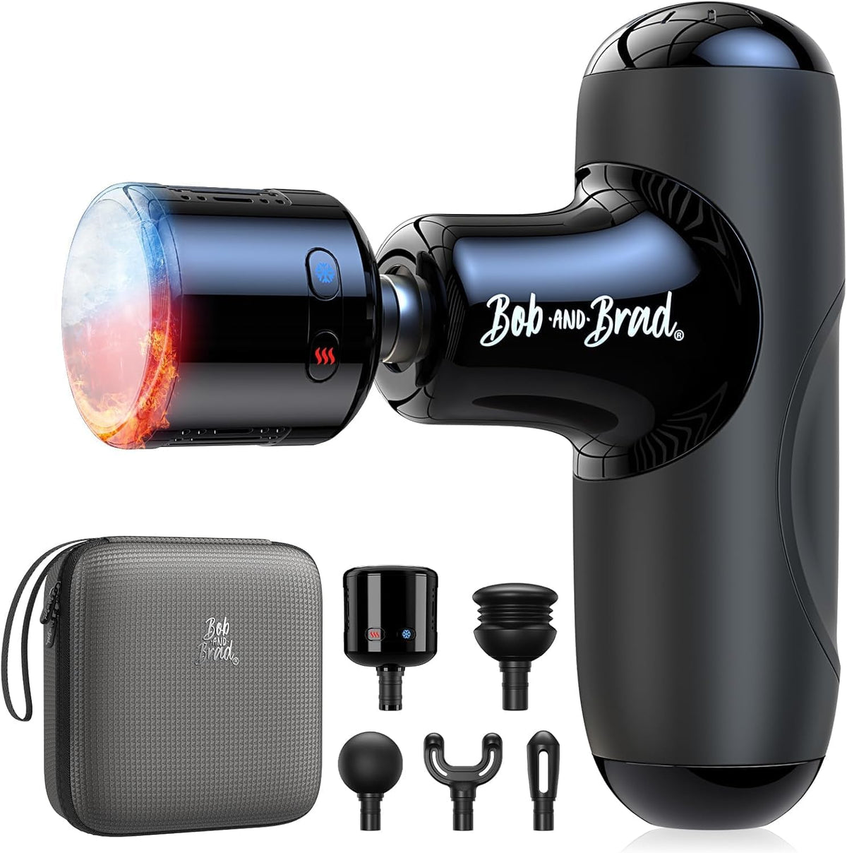 BOB AND BRAD Q2 Pro Mini Massage Gun with Heat and Cold, Pocket-Sized Deep Tissue Massager, Portable Percussion Muscle Massager Gun