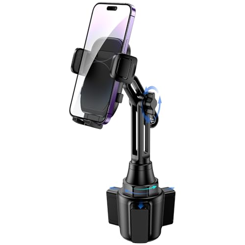 bokilino Cup Phone Mount for Car, Upgraded Version, Universal Cup Phone Cradle Holder with Long and Adjustable Neck, Friendly