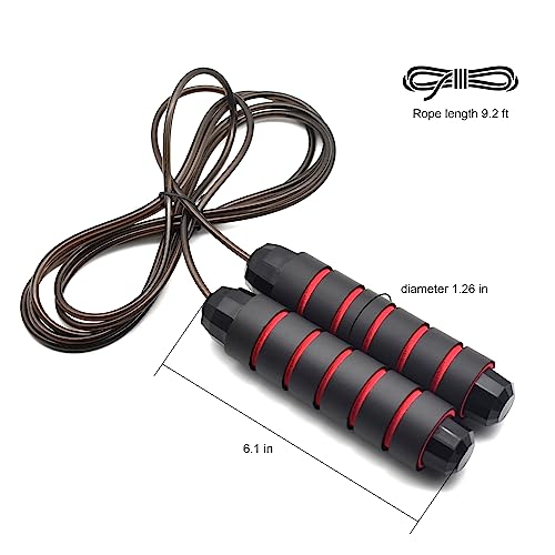 BOOMIBOO Jump Rope, Adjustable Jump Ropes, Skipping Rope Tangle-Free Rapid Speed with Ball Bearings for Women Men Kids