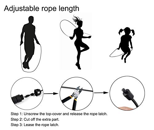 BOOMIBOO Jump Rope, Adjustable Jump Ropes, Skipping Rope Tangle-Free Rapid Speed with Ball Bearings for Women Men Kids