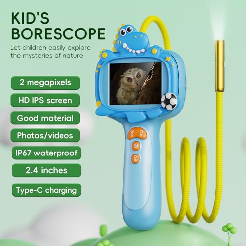 Borescope Camera Toy with Light for Kids - STEM Science Educational Toy for 4 5 6 7 8 9 10 Years Old Boys Girls Birthday Gift, Snake Scope Camera