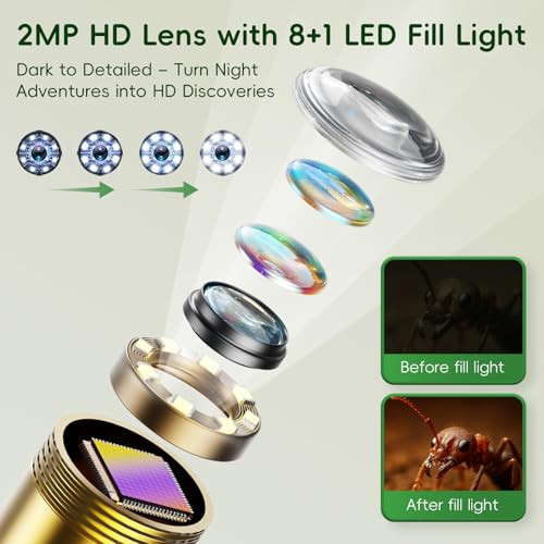 Borescope Camera Toy with Light for Kids - STEM Science Educational Toy for 4 5 6 7 8 9 10 Years Old Boys Girls Birthday Gift, Snake Scope Camera