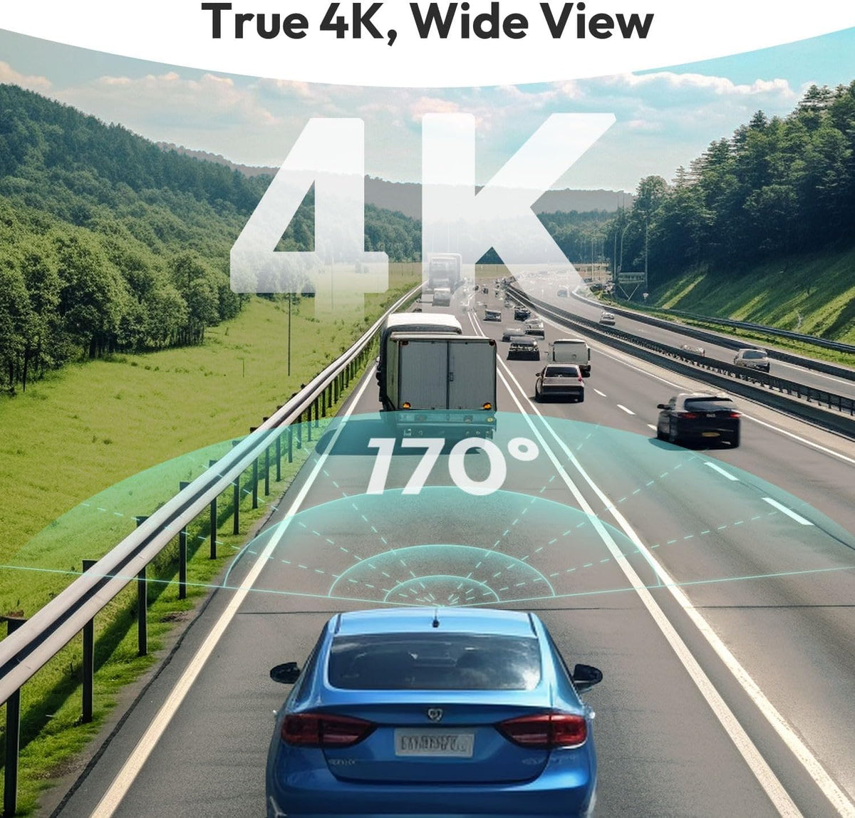 BOTSLAB 4K Dash Cam Front and Rear, 170° Ultra Wide 4K+2K Dashcam with ADAS, Night Vision, 24/7 Parking Mode, Sony STARVIS Sensor, WDR