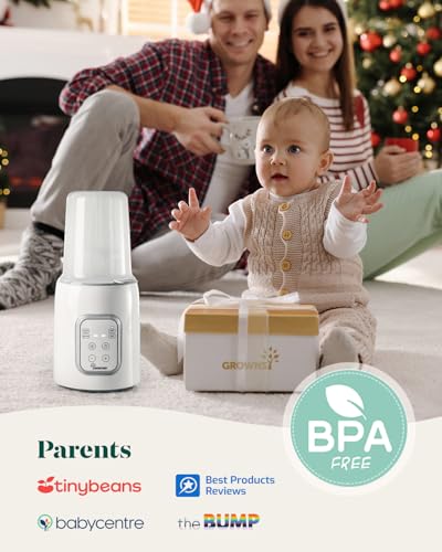 Bottle Warmer, Grownsy 8-in-1 Fast Baby Bottle Warmer with Timer, Safe for Breastmilk Nutrients, Accurate Temperature Control, with Defrost