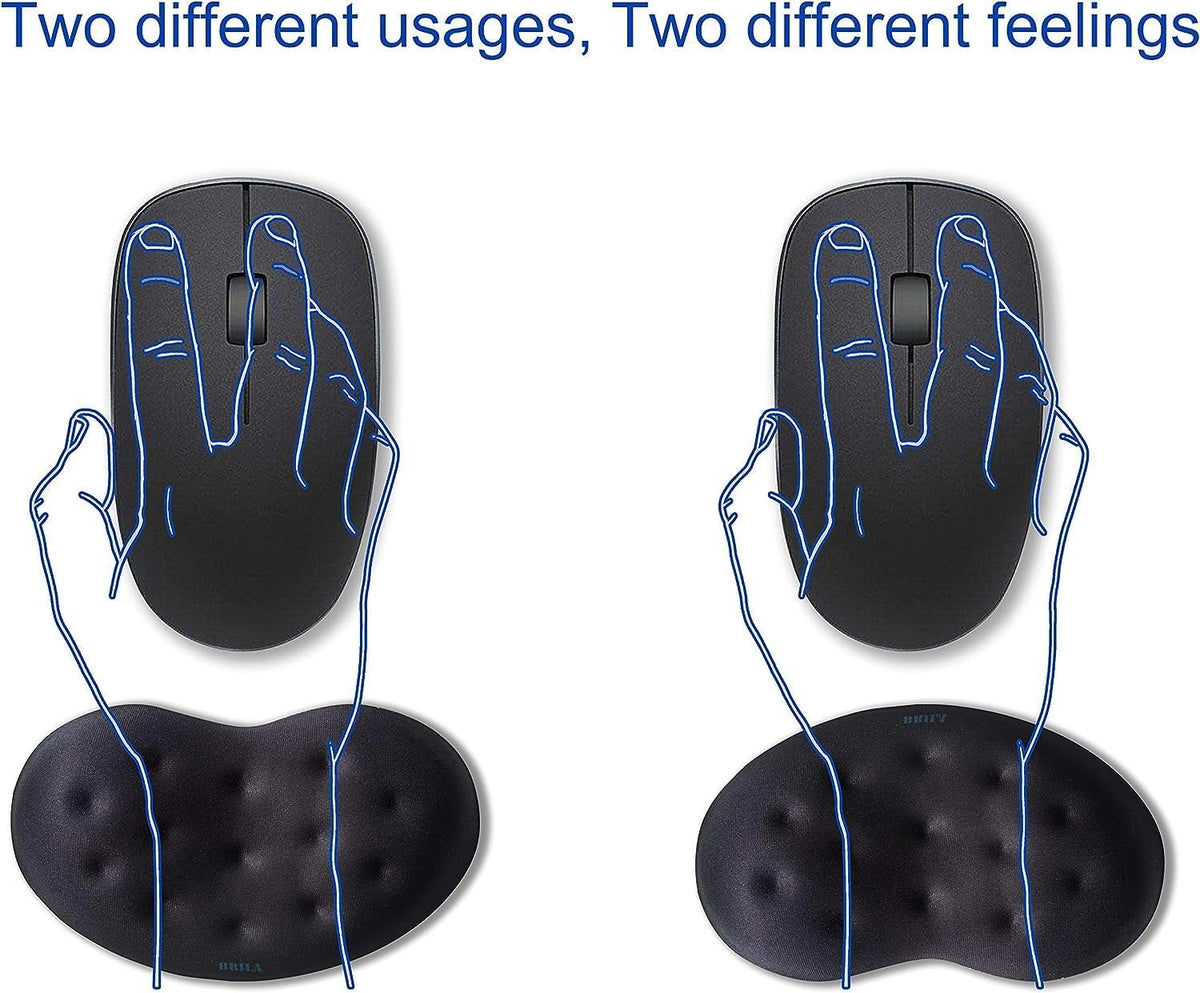 BRILA Ergonomic Memory Foam Mouse Wrist Rest Support Pad Cushion for Computer, Laptop, Office Work, PC Gaming (Black Mouse Wrist Rest)