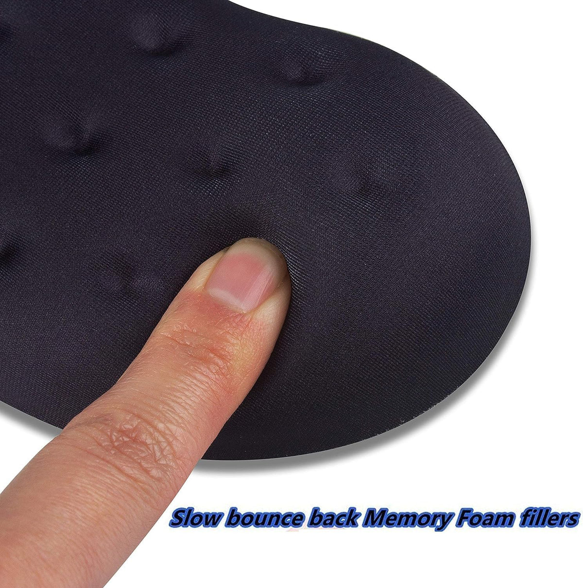 BRILA Ergonomic Memory Foam Mouse Wrist Rest Support Pad Cushion for Computer, Laptop, Office Work, PC Gaming (Black Mouse Wrist Rest)