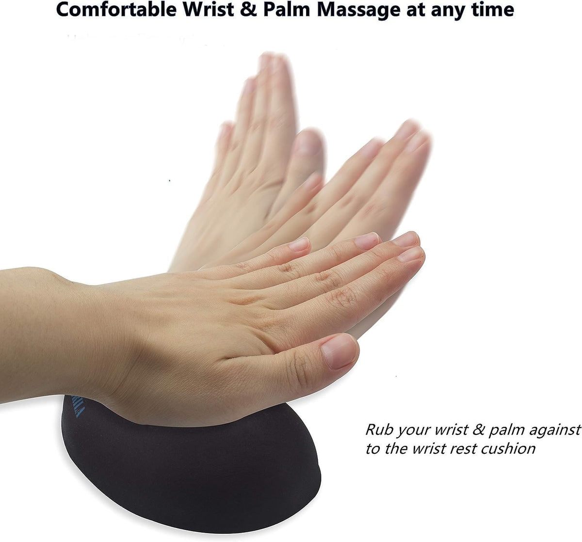 BRILA Ergonomic Memory Foam Mouse Wrist Rest Support Pad Cushion for Computer, Laptop, Office Work, PC Gaming (Black Mouse Wrist Rest)
