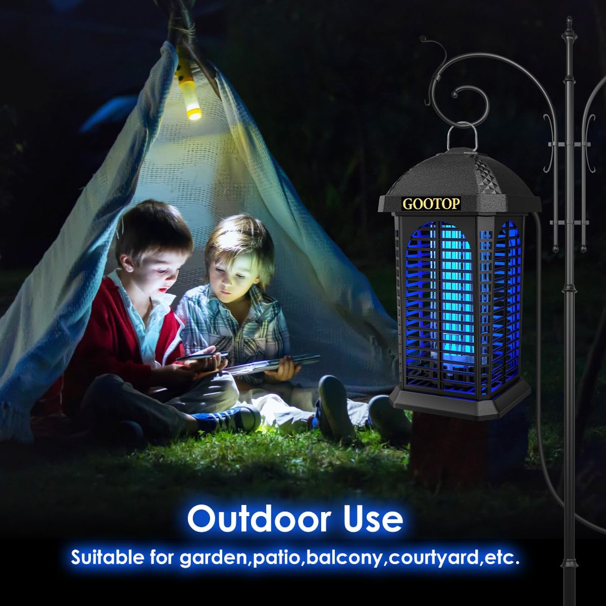 Bug Zapper Outdoor, 4200V Electric Mosquito Zapper, Bug Zapper Outdoor, Fly Traps, Fly Zapper, Mosquito Killer Indoor 3 Prong Plug, 90-130V