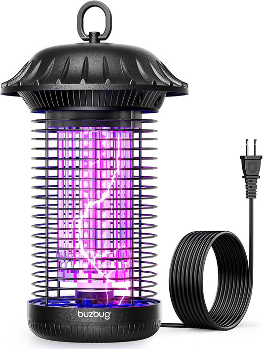 Buzbug LED Bug Zapper – Indoor/Outdoor Mosquito & Fly Trap, High-Voltage, 50,000-Hour Lifespan, 6.5 ft Power Cord, Fly Killer MO008C