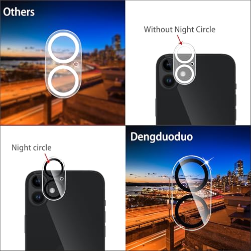 Camera Lens Protector for iPhone 16 and 16 Plus 3 Pack, Tempered Glass, Ultra HD, 9H Hardness, Anti-Scratch, Case Friendly, Easy to Install