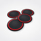 Car Cup Holder Coasters 4 Pack – Non-Slip 2.75" Anti-Spill Inserts, Black/Red