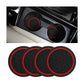 Car Cup Holder Coasters 4 Pack – Non-Slip 2.75" Anti-Spill Inserts, Black/Red