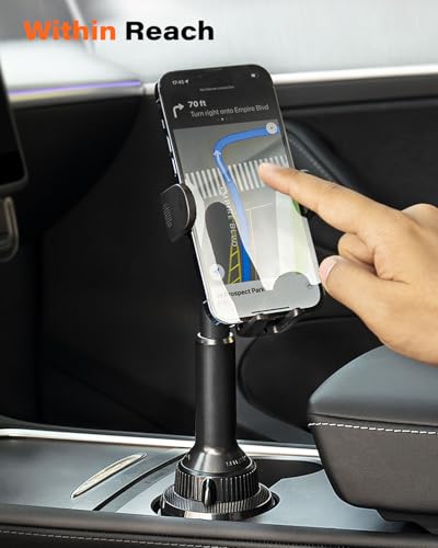 APPS2Car Universal Car Cup Phone Holder | Quick Extension Long Arm | 360° Swivel | Adjustable for iPhone, Samsung, Google, and All Smartphones