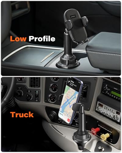 APPS2Car Universal Car Cup Phone Holder | Quick Extension Long Arm | 360° Swivel | Adjustable for iPhone, Samsung, Google, and All Smartphones