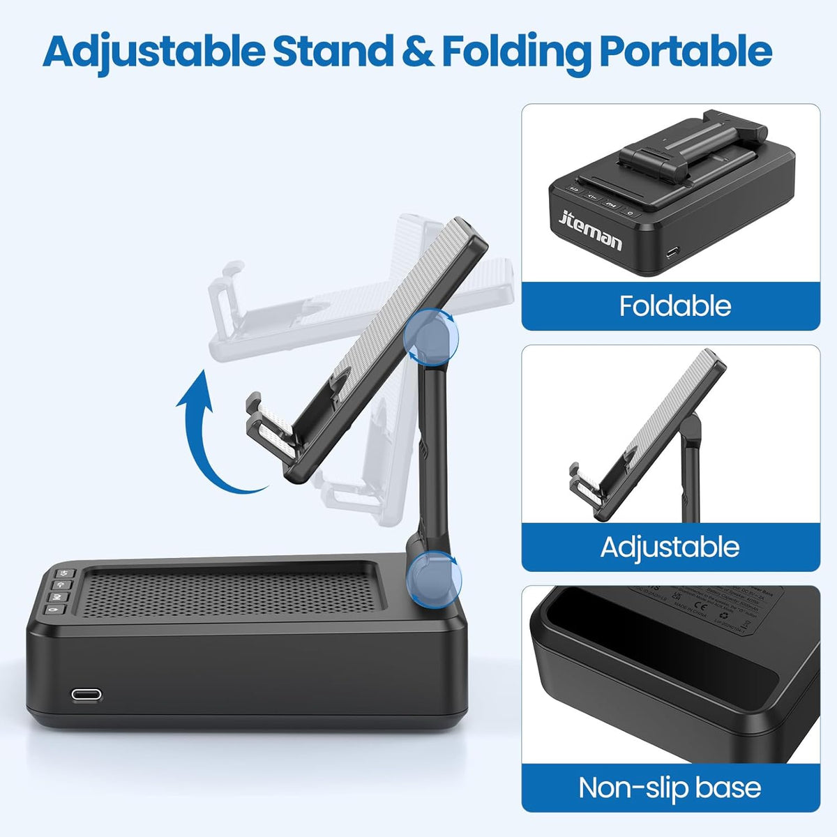 Cell Phone Stand with Wireless Bluetooth Speaker and Anti-Slip Base HD Surround Sound Perfect for Home and Outdoors with Bluetooth Speaker for Desk
