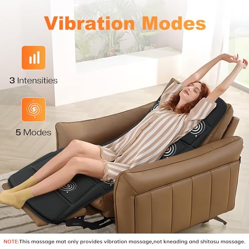 CILI Full Body Massage Mat with Heat, Vibration Back Massage Pad, Full Body Massager for Bed Chair Sofa, Massage Mattress Pad