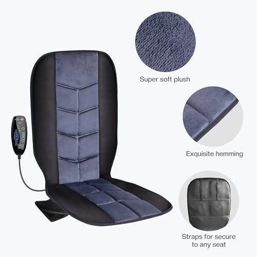 CILI Massage Chair Pad, Back Massager with Heat, Massage Seat Cushion with 10 Vibration Motors, 30-60-90 Minutes Heating Options