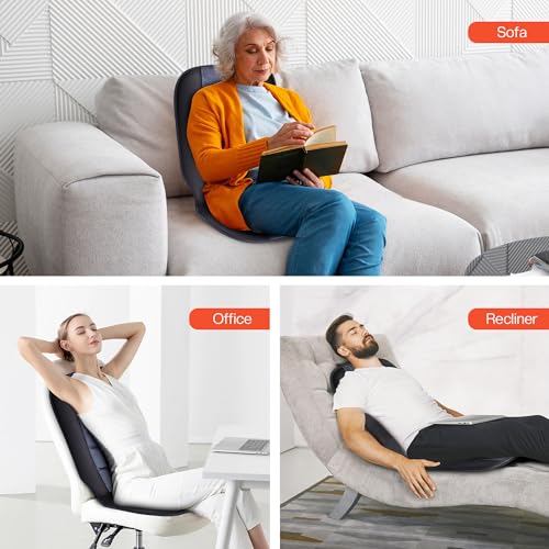 CILI Massage Chair Pad, Back Massager with Heat, Massage Seat Cushion with 10 Vibration Motors, 30-60-90 Minutes Heating Options