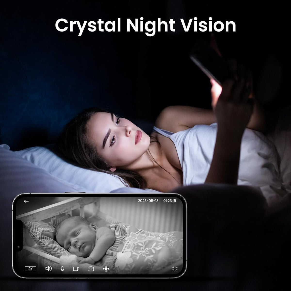 Cinnado Security Camera Indoor-2K 360° WiFi Cameras for Home Security, Pet/Dog/Baby Camera with Phone app, 2-Way Audio, Night Vision