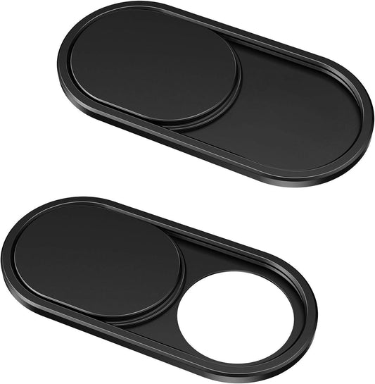 CloudValley Webcam Cover Slide, 2-Pack, 0.023 Inch Ultra-Thin Metal Web Camera Cover for Macbook Pro, iMac, Laptop, PC, iPad Pro (Black)