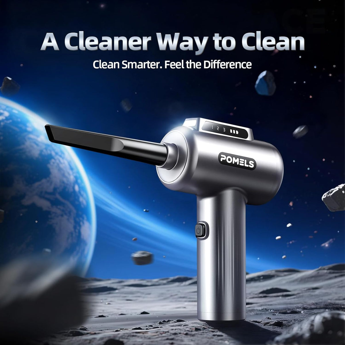 Compressed Air Duster, 110000RPM Ultra-Powerful Electric Air Duster with LED Light, 3-Speed Adjustable, Rechargeable Cordless Mini Blower for Computer