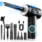 Compressed Air Duster-3 Gear Adjustable 100000RPM Electric Air Duster with LED Light, Rechargeable Cordless Air Blower (Black)