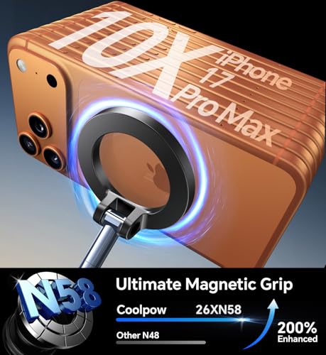 Coolpow, Vacuum Magnetic Phone Holder for Car Phone Holder Mount, Movable Vacuum Suction, Magsafe Car Mount Cell Phone Car Mount Car