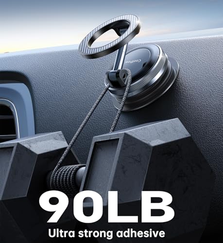 Coolpow, Vacuum Magnetic Phone Holder for Car Phone Holder Mount, Movable Vacuum Suction, Magsafe Car Mount Cell Phone Car Mount Car