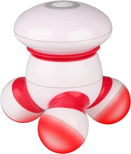 cotsoco Handheld Mini Vibrating Body Massager with LED Light for Neck, Back, Legs and Arms, Battery Operated