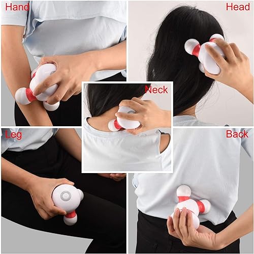 cotsoco Handheld Mini Vibrating Body Massager with LED Light for Neck, Back, Legs and Arms, Battery Operated