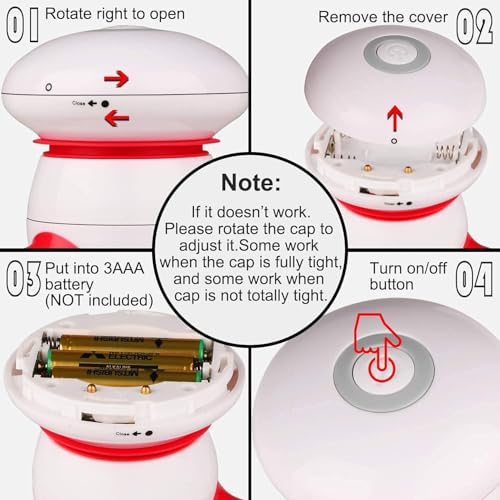 cotsoco Handheld Mini Vibrating Body Massager with LED Light for Neck, Back, Legs and Arms, Battery Operated