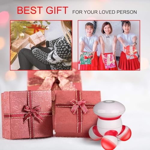 cotsoco Handheld Mini Vibrating Body Massager with LED Light for Neck, Back, Legs and Arms, Battery Operated