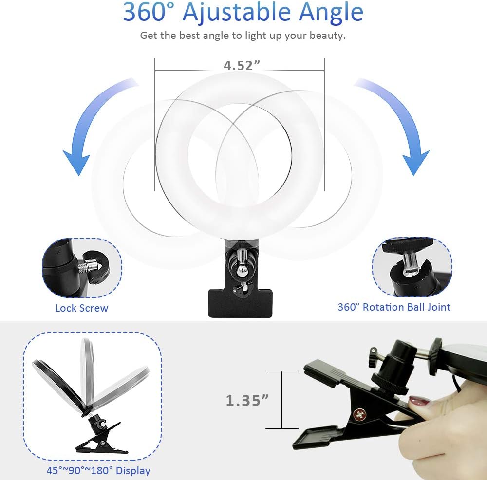 Cyezcor Video Conference Lighting Kit, Ring Light for Monitor Clip On, for Remote Working, Distance Learning, Zoom Call, Self Broadcasting