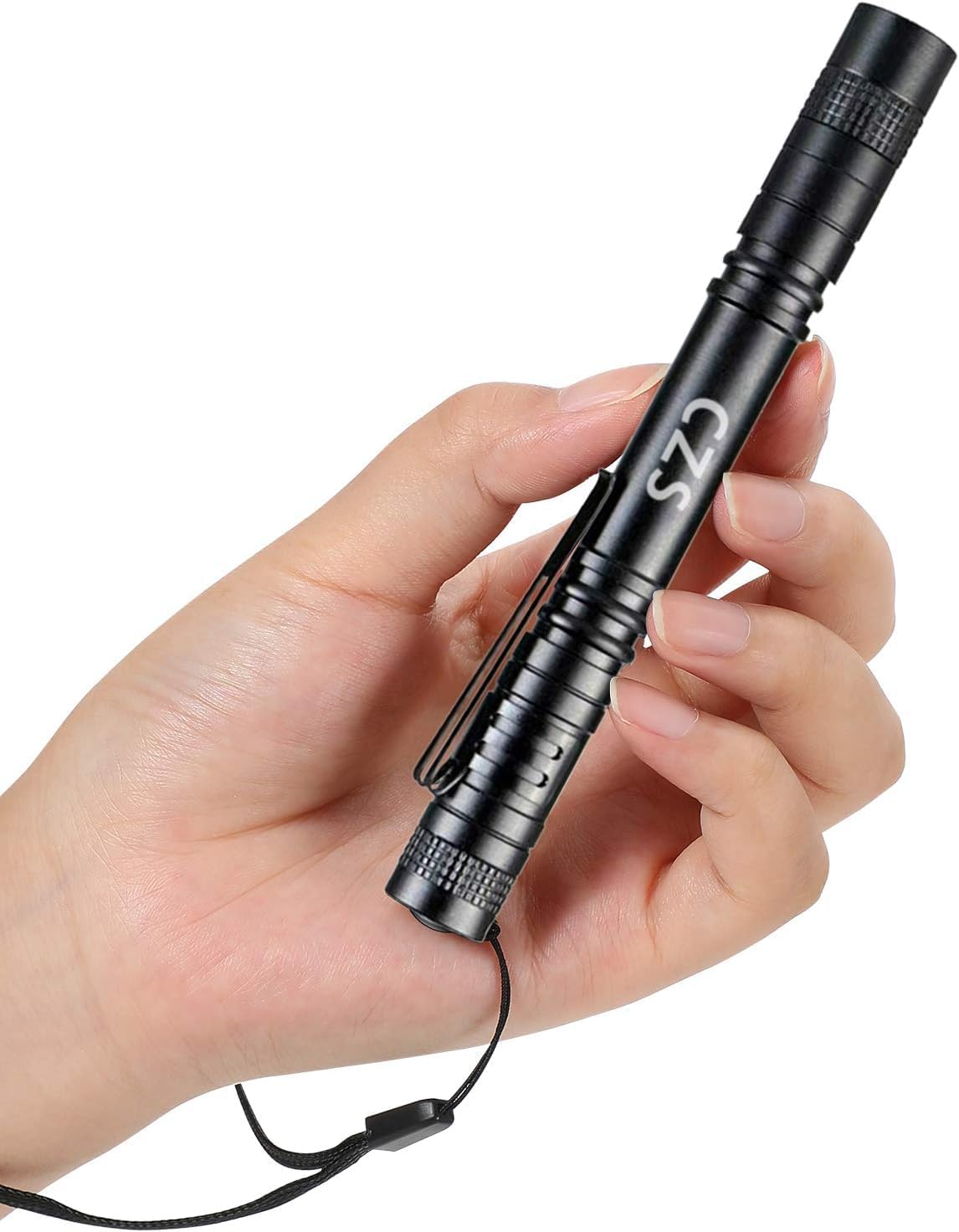 CZS Flashlight, 2 Pack Pen Light, Small Flashlights High Lumens, Battery-Powered LED Flashlight by 2AAA Battery, Waterproof Pocket Flashlights