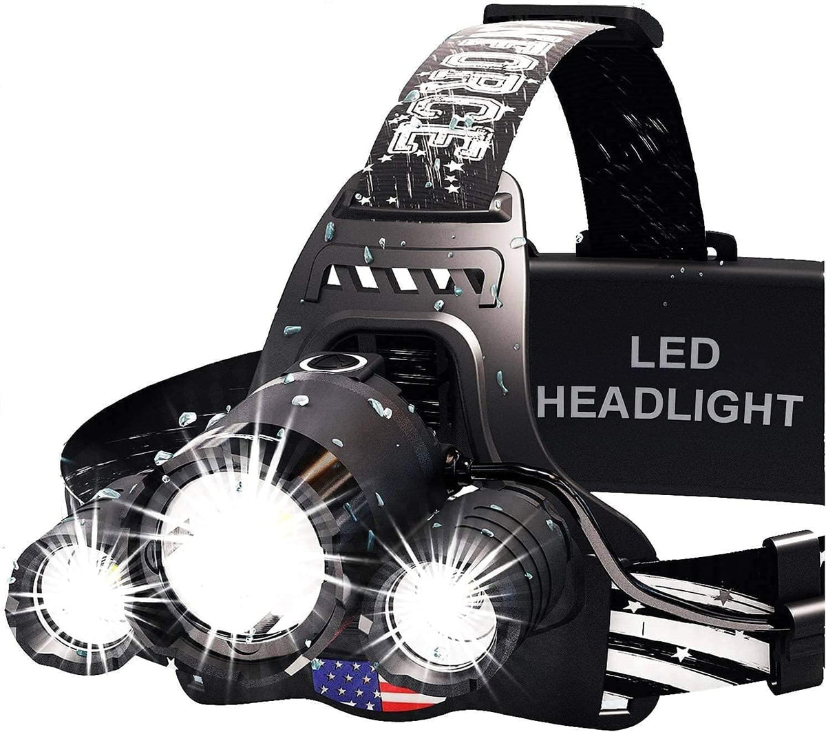 DanForce Headlamp. USB Rechargeable LED Head Lamp. Ultra Bright LUMINUS 1080 Lumen Headlamp Flashlight + Red Light. HeadLamps for Adults, Camping