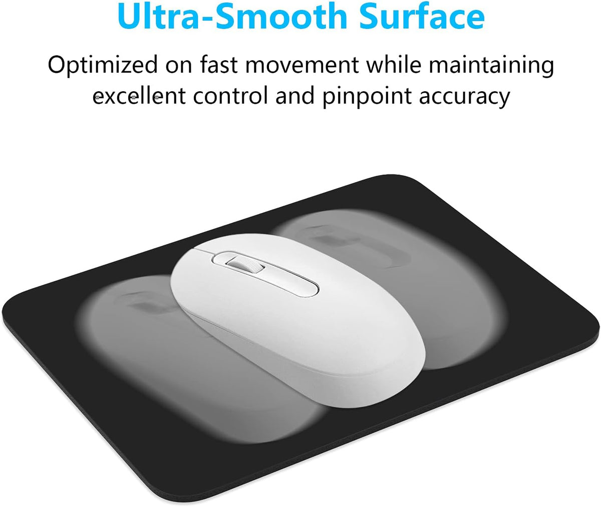 Dapesuom Small Mouse Pad, 6 x 8 Inch Thick Rubber Premium-Textured Non-Slip Portable & Washable Mini Mouse Mat (Black)