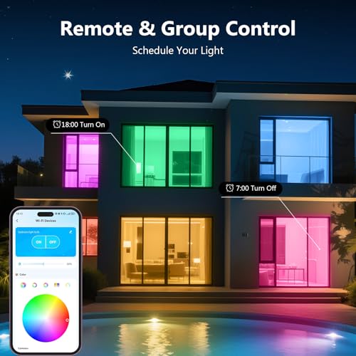 DAYBETTER Smart Light Bulbs, RGBCW Color Changing Smart Bulb Compatible with Alexa & Google Home, Preset Scene, Music Sync (6 Pack)