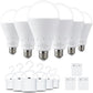 DEBAOBULB6 Pack Rechargeable Emergency Light Bulbs, Battery Powered LED Light Bulb 6000K Daylight E26 120 Volt 9W 60W Equivalent with 1200mAh