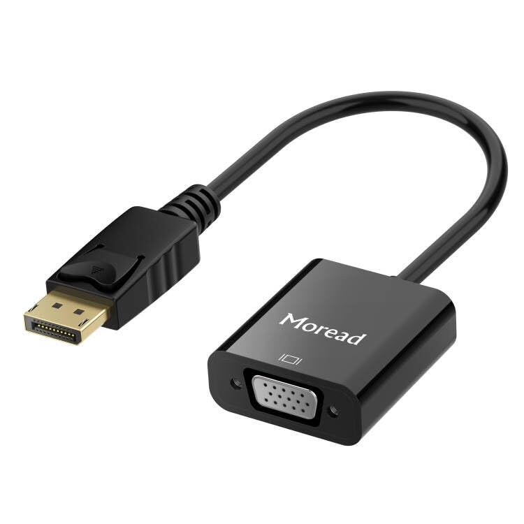 DisplayPort (DP) to VGA Adapter, Gold-Plated Display Port to VGA Adapter (Male to Female) Compatible with Computer, Desktop, Laptop, PC (Black)