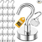 DIYMAG Magnetic Hooks, 30lbs+ Magnet Hook Cruise Cabin Ship Essentials Heavy Duty Strong Magnets Refrigerator Fridge Hanging (Silver)