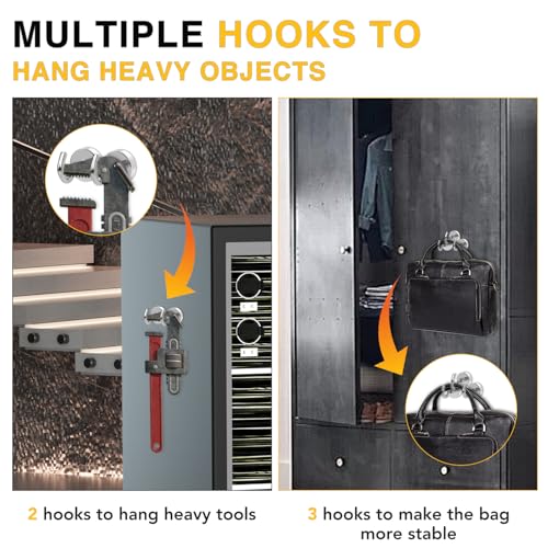 DIYMAG Magnetic Hooks, 30lbs+ Magnet Hook Cruise Cabin Ship Essentials Heavy Duty Strong Magnets Refrigerator Fridge Hanging (Silver)