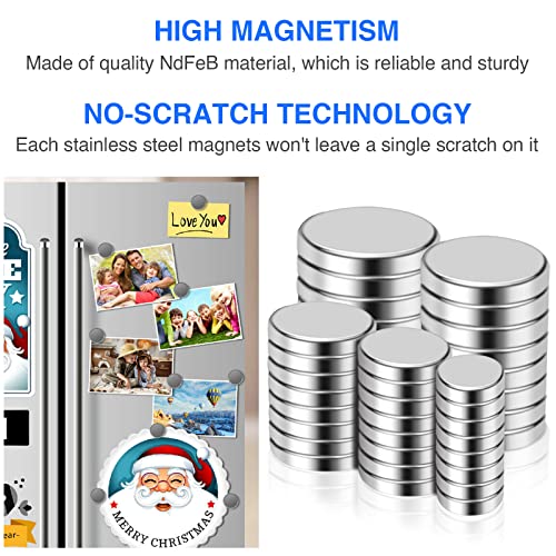DIYMAG Small Rare Earth Magnets, 40 Pack, 5 Sizes - Neodymium Magnets for Refrigerator, DIY, Crafts, Kitchen & Office