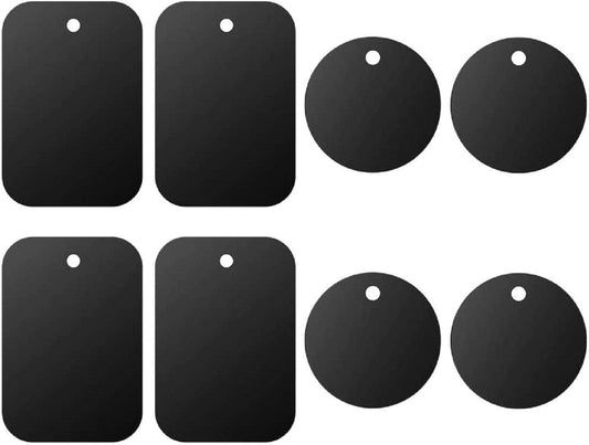 DSTELIN Universal Metal Plate 8 Pack for Magnetic Phone Car Mount Holder Cradle with Adhesive (Compatible with Magnetic Mounts) (Black)
