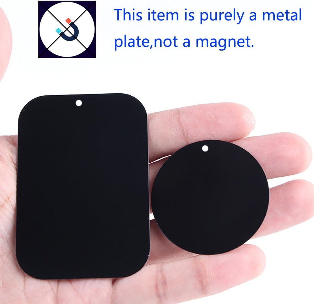 DSTELIN Universal Metal Plate 8 Pack for Magnetic Phone Car Mount Holder Cradle with Adhesive (Compatible with Magnetic Mounts) (Black)