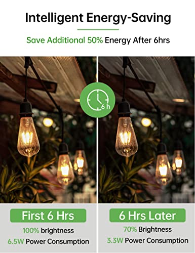 Dusk to Dawn Edison Light Bulbs ST19, Vintage Amber Glass, 2300K Amber Warm, 6.5W=60W, Non-Dimmable Auto