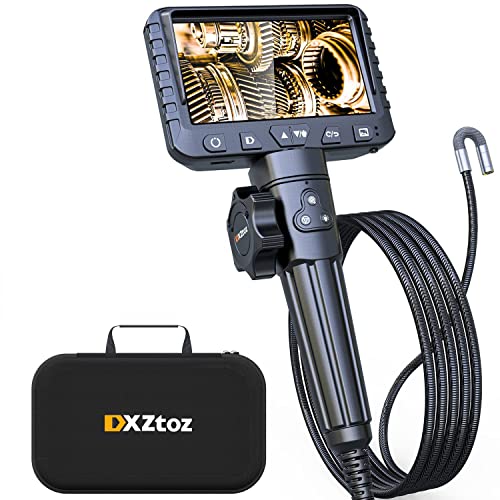DXZtoz Two-Way Articulating Borescope with Light, Video Industrial Endoscope Inspection Camera with 0.33in Articulated Scope